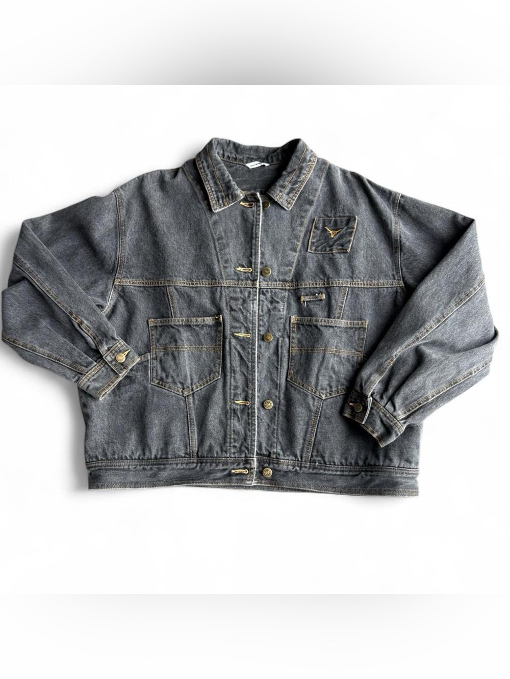 Vintage 90s/2000s Men’s Washed Black Western Denim Jacket Size L